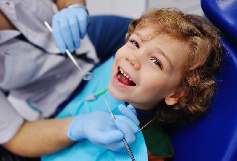 A young child seeing their dentist in Dublin