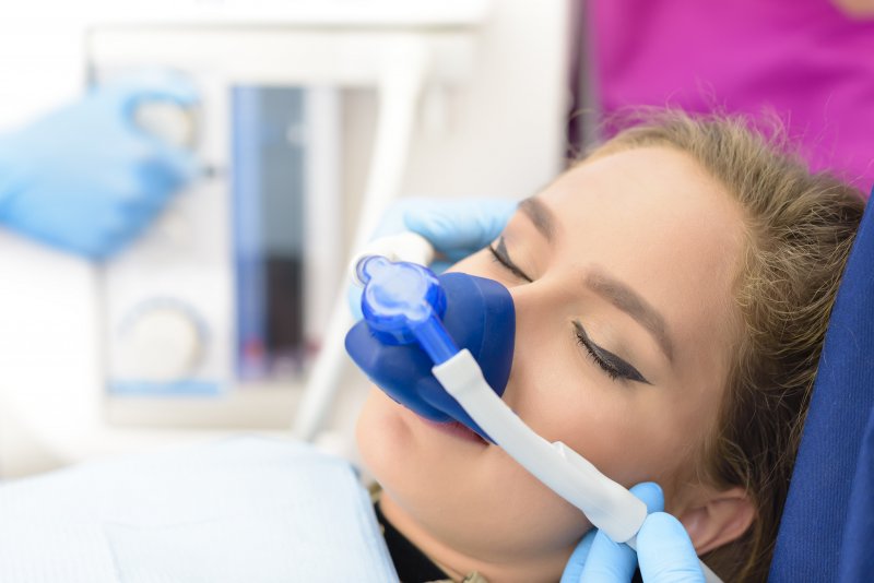 a patient undergoing nitrous oxide sedation