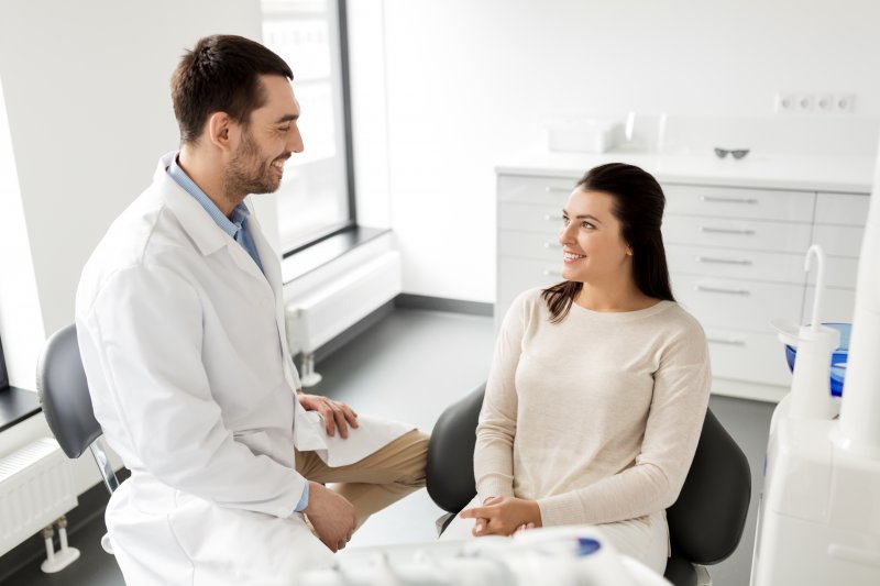 Woman at dentist in Dublin